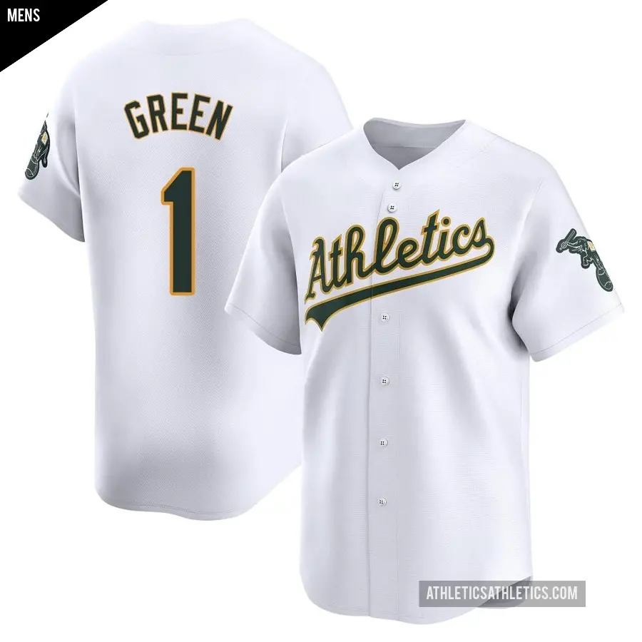 Men's Oakland Athletics ＃1 Dick Green Limited White Home Jersey