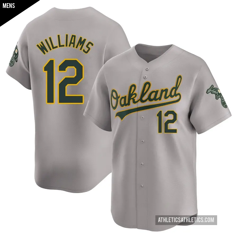 Men's Oakland Athletics ＃12 Alika Williams Limited Gray Away Jersey
