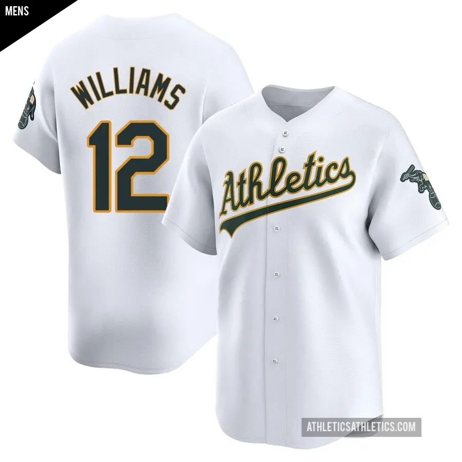 Men's Oakland Athletics ＃12 Alika Williams Limited White Home Jersey