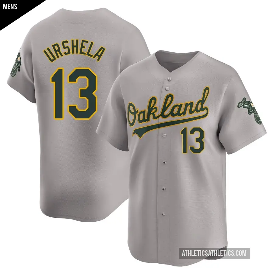 Men's Oakland Athletics ＃13 Gio Urshela Limited Gray Away Jersey
