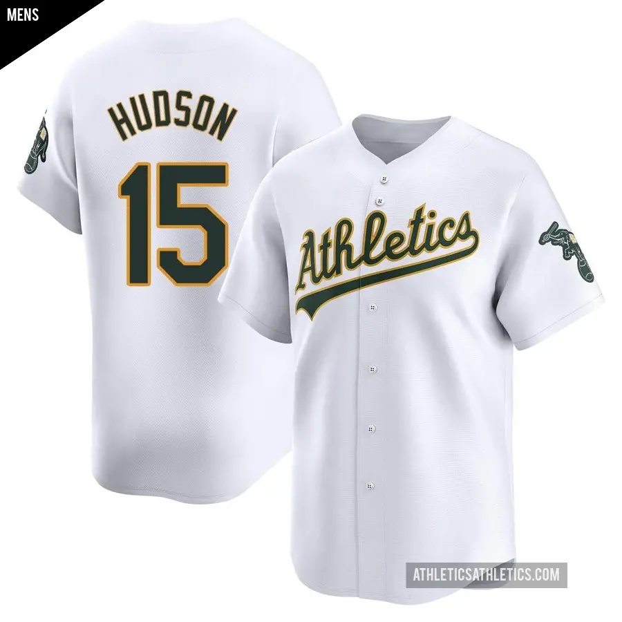 Men's Oakland Athletics ＃15 Tim Hudson Limited White Home Jersey