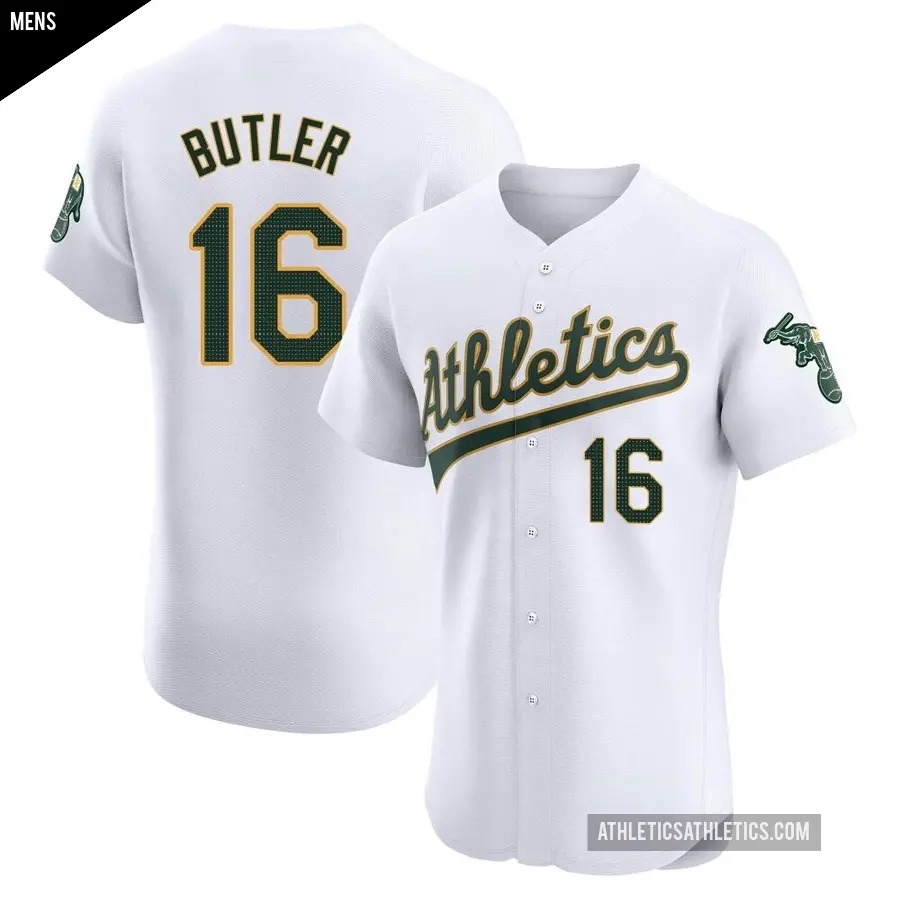 Men's Oakland Athletics ＃16 Billy Butler Elite White Home Jersey