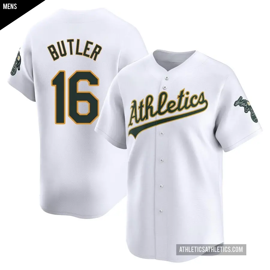 Men's Oakland Athletics ＃16 Billy Butler Limited White Home Jersey