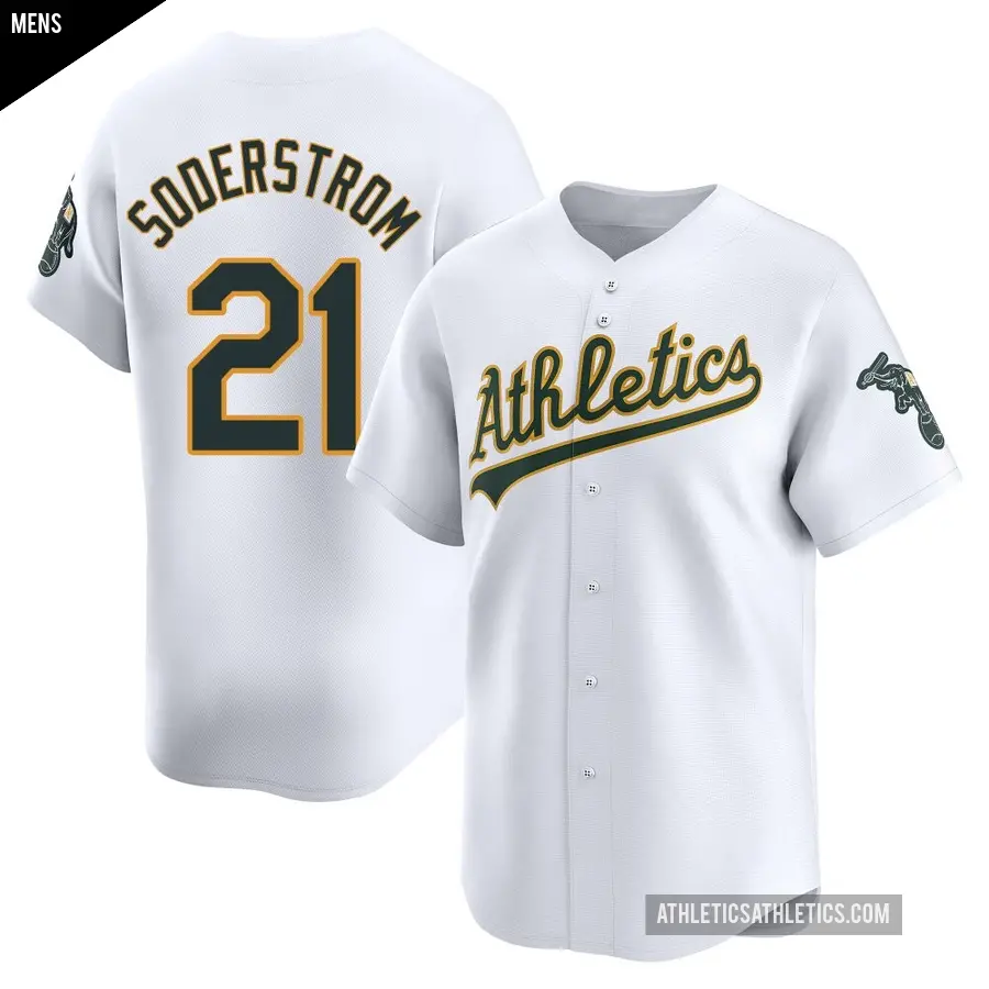 Men's Oakland Athletics ＃21 Tyler Soderstrom Limited White Home Jersey