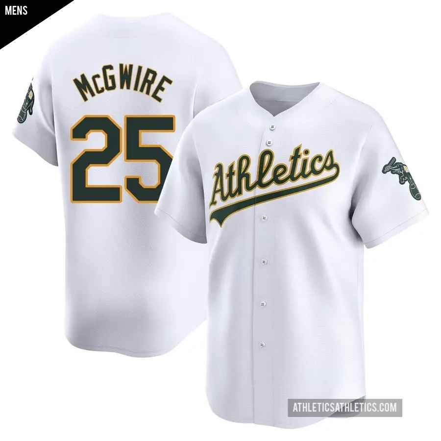 Men's Oakland Athletics ＃25 Mark McGwire Limited White Home Jersey