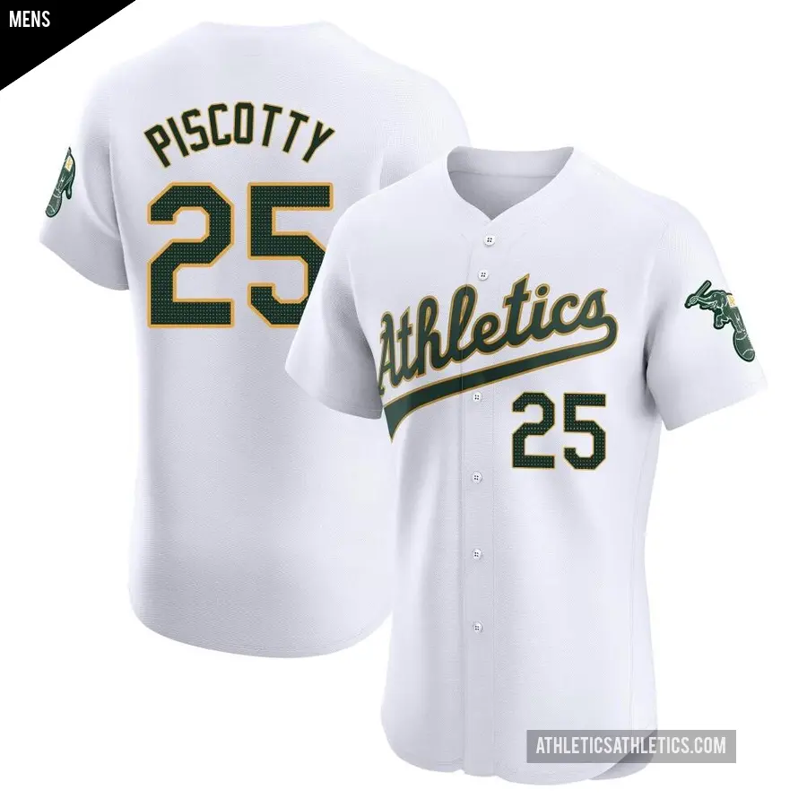 Men's Oakland Athletics ＃25 Stephen Piscotty Elite White Home Jersey