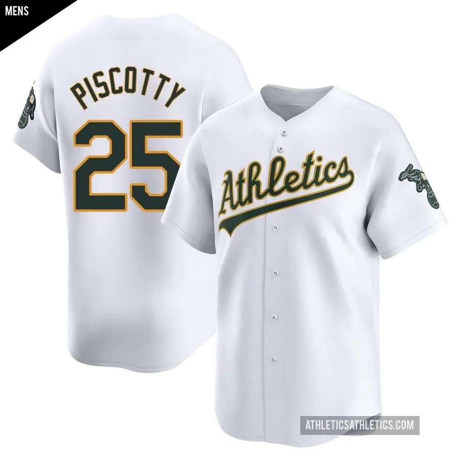 Men's Oakland Athletics ＃25 Stephen Piscotty Limited White Home Jersey