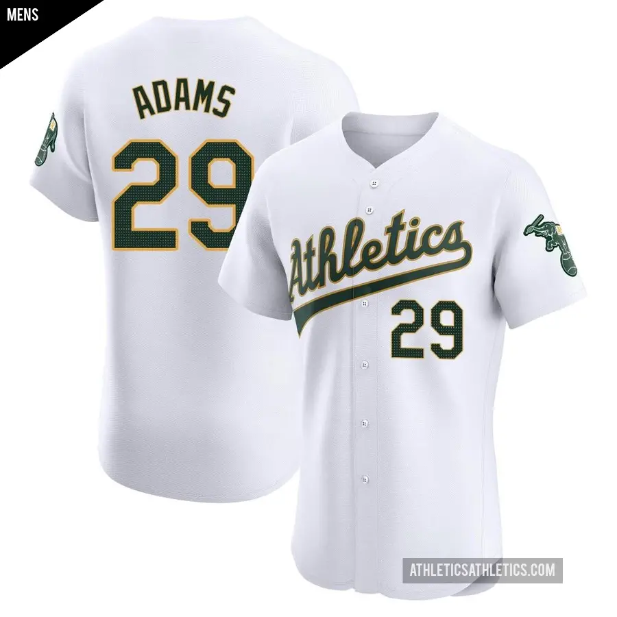 Men's Oakland Athletics ＃29 Austin Adams Elite White Home Jersey