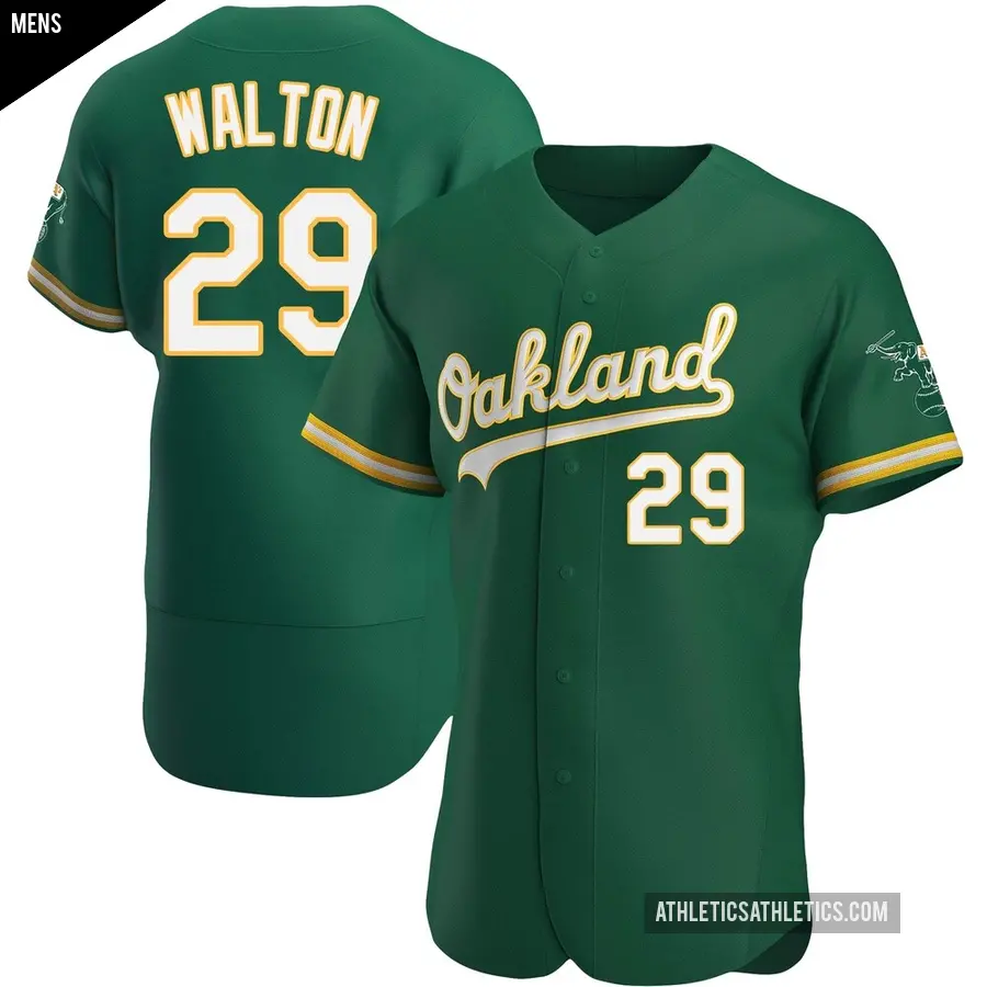 Men's Oakland Athletics ＃29 Donovan Walton Authentic Green Kelly Alternate Jersey