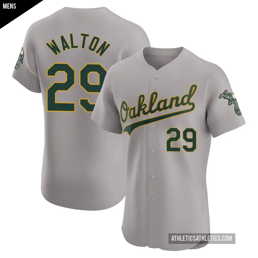 Men's Oakland Athletics ＃29 Donovan Walton Elite Gray Road Jersey
