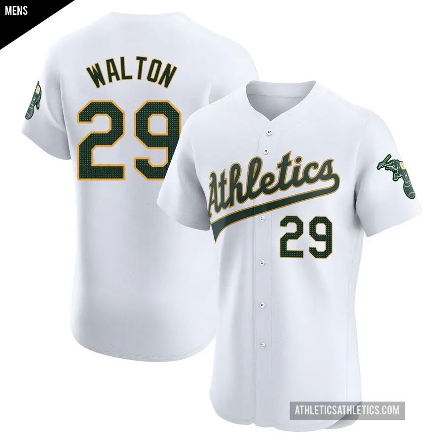 Men's Oakland Athletics ＃29 Donovan Walton Elite White Home Jersey