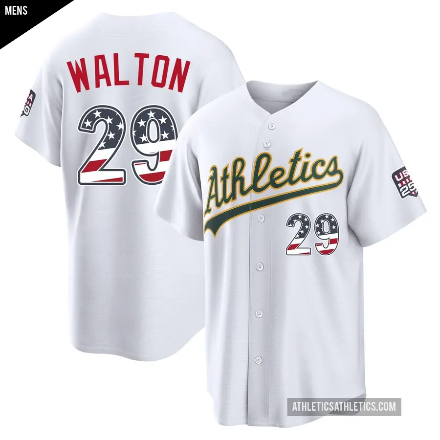 Men's Oakland Athletics ＃29 Donovan Walton Limited White USA 250 Fourth Of July Home Stadium Jersey