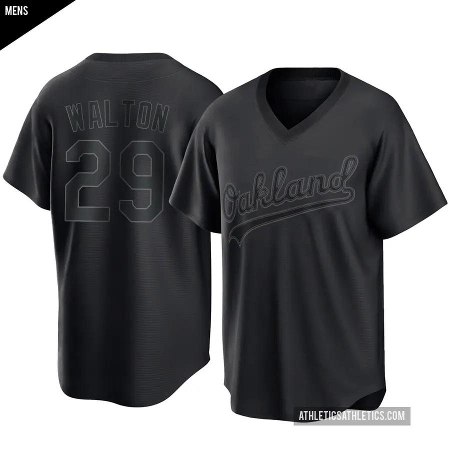Men's Oakland Athletics ＃29 Donovan Walton Replica Black Pitch Fashion Jersey