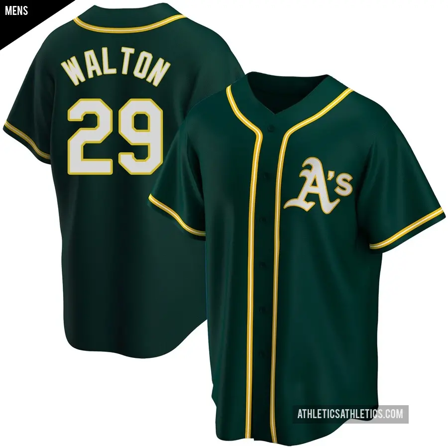 Men's Oakland Athletics ＃29 Donovan Walton Replica Green Alternate Jersey