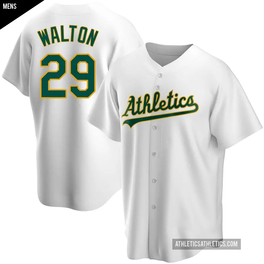 Men's Oakland Athletics ＃29 Donovan Walton Replica White Home Jersey