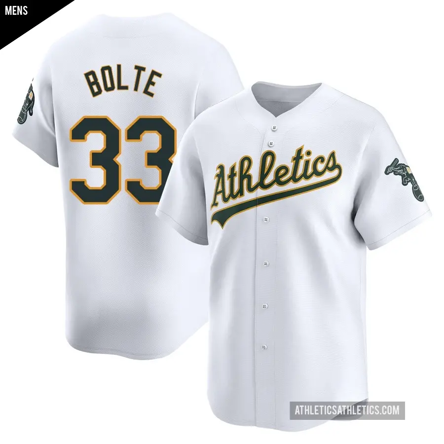 Men's Oakland Athletics ＃33 Henry Bolte Limited White Home Jersey