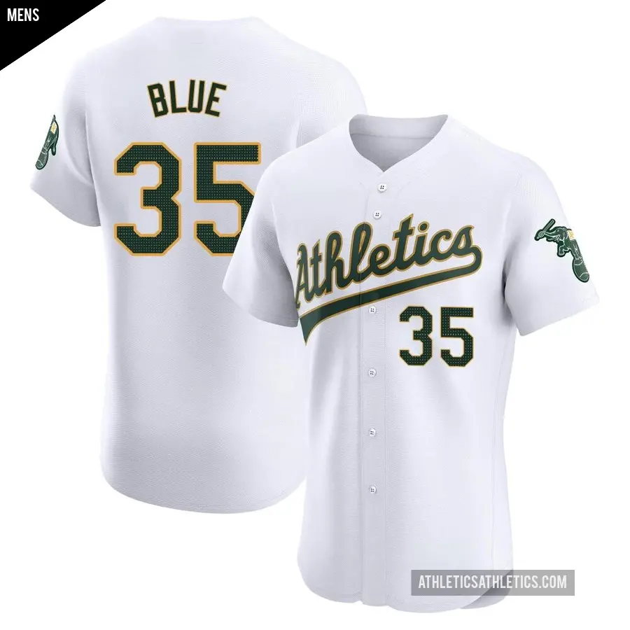 Men's Oakland Athletics ＃35 Vida Blue Elite Blue White Home Jersey