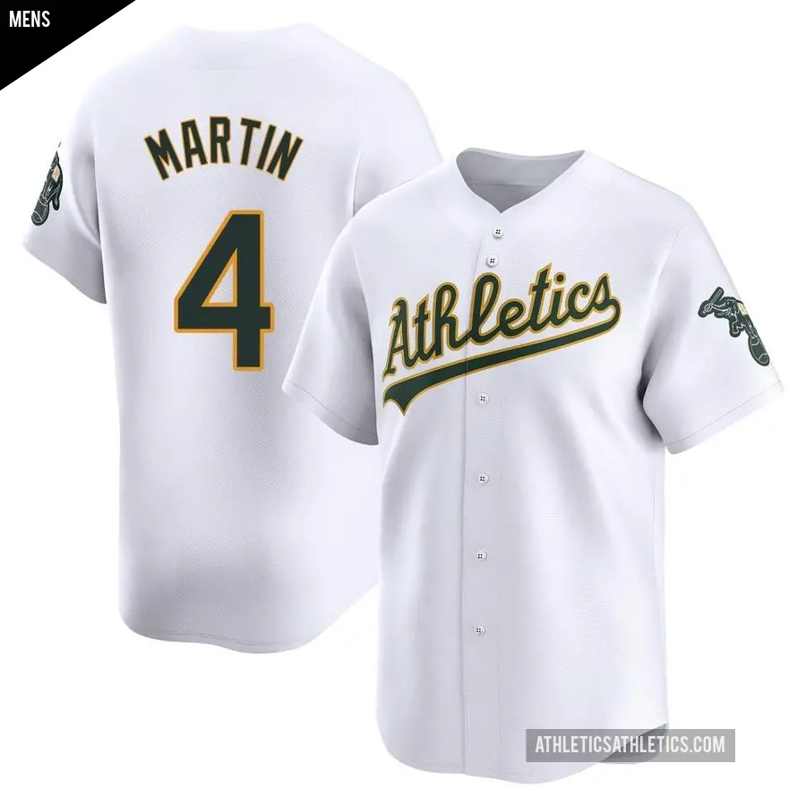 Men's Oakland Athletics ＃4 Billy Martin Limited White Home Jersey