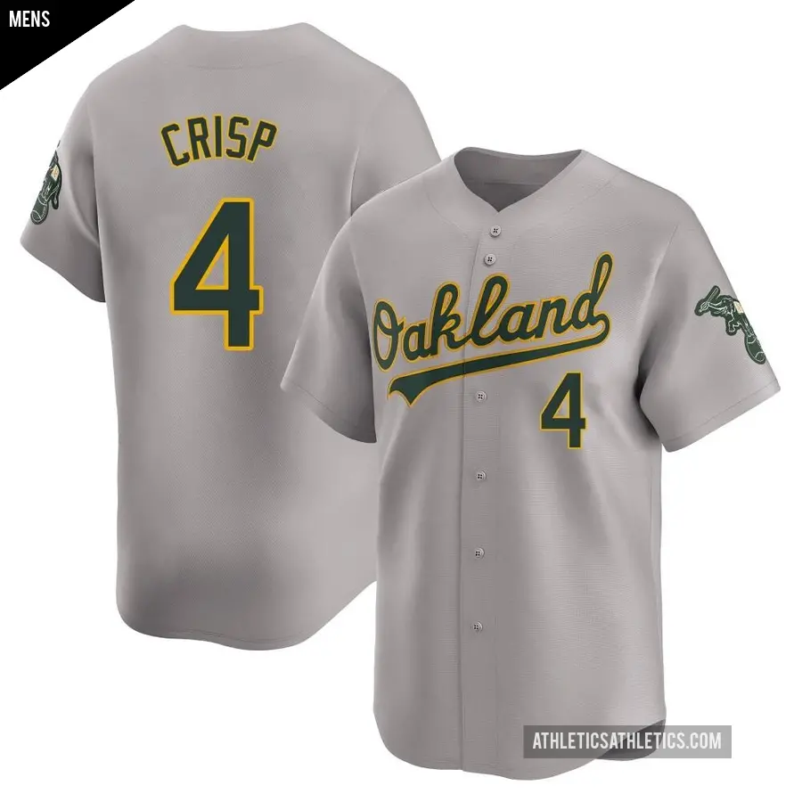 Men's Oakland Athletics ＃4 Coco Crisp Limited Gray Away Jersey