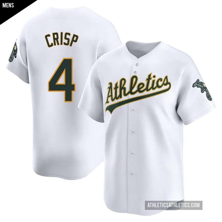 Men's Oakland Athletics ＃4 Coco Crisp Limited White Home Jersey