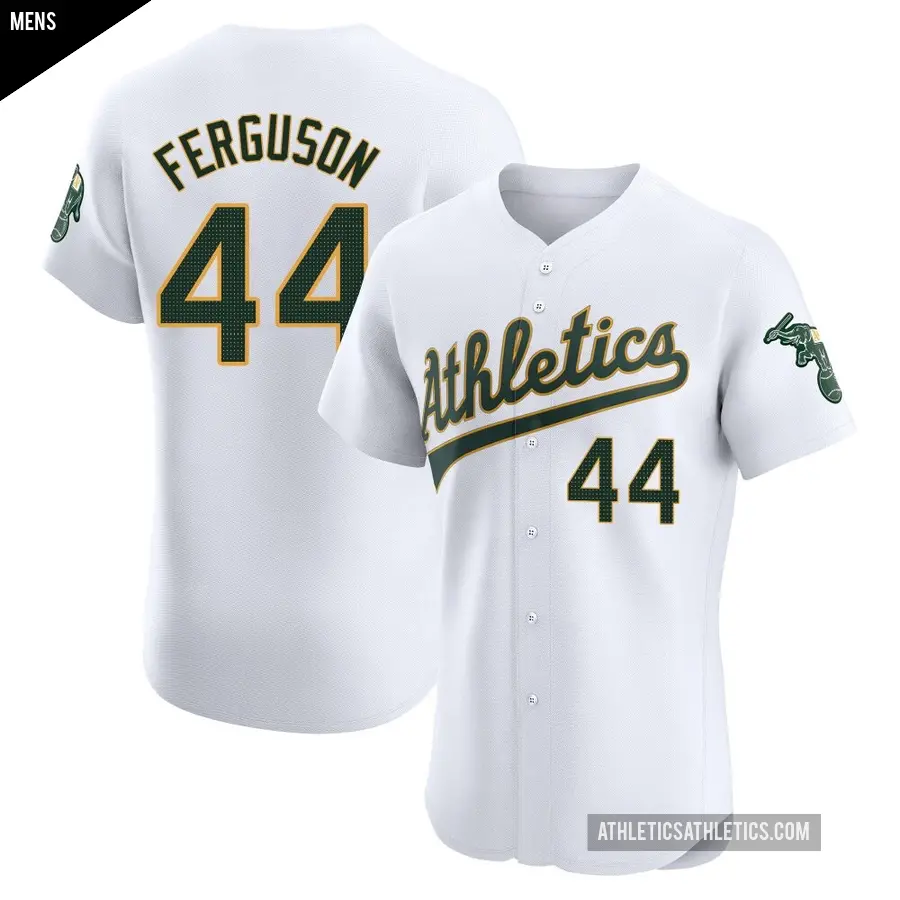 Men's Oakland Athletics ＃44 Tyler Ferguson Elite White Home Jersey