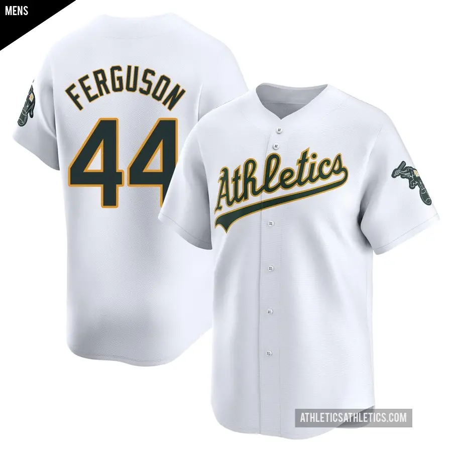 Men's Oakland Athletics ＃44 Tyler Ferguson Limited White Home Jersey