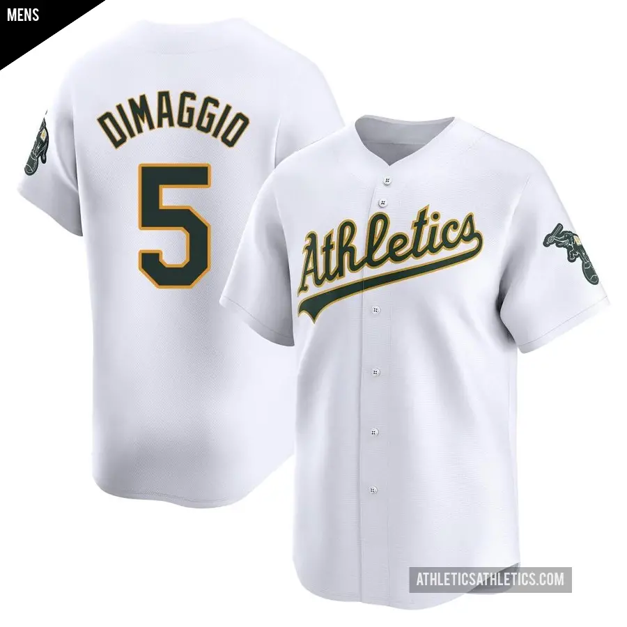 Men's Oakland Athletics ＃5 Joe Dimaggio Limited White Home Jersey
