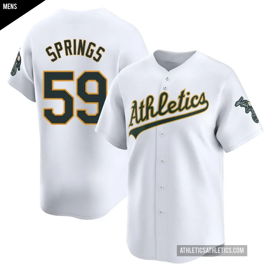 Men's Oakland Athletics ＃59 Jeffrey Springs Limited White Home Jersey