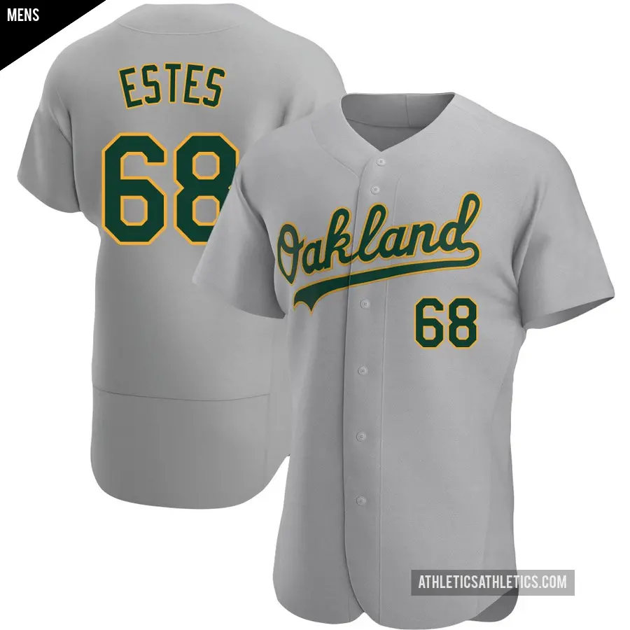 Men's Oakland Athletics ＃68 Joey Estes Authentic Gray Road Jersey