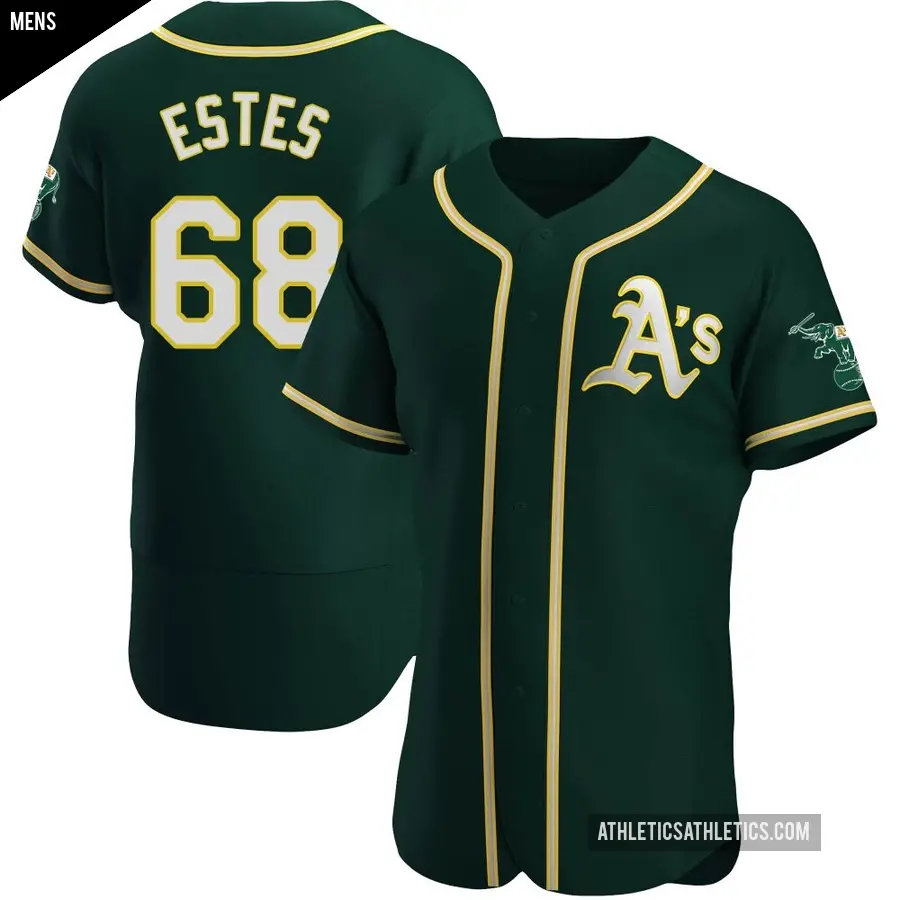 Men's Oakland Athletics ＃68 Joey Estes Authentic Green Alternate Jersey