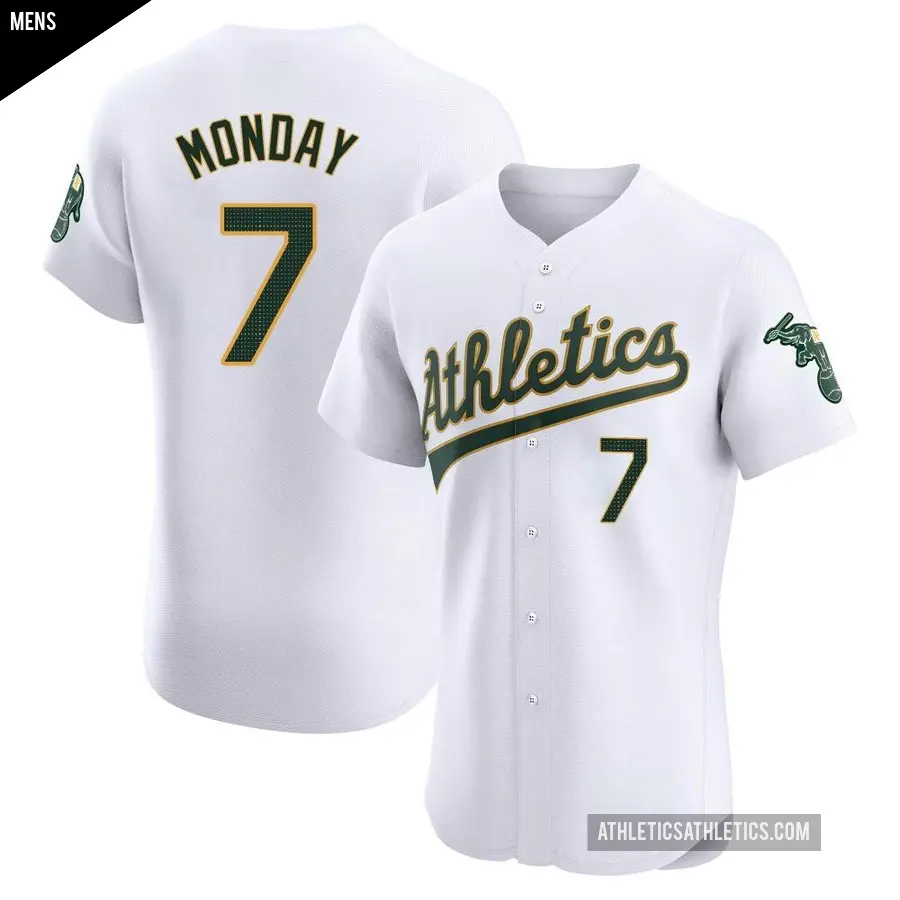 Men's Oakland Athletics ＃7 Rick Monday Elite White Home Jersey