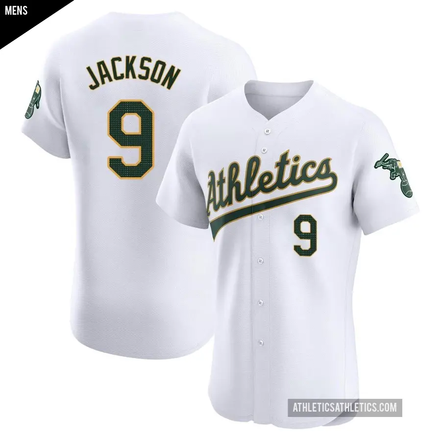 Men's Oakland Athletics ＃9 Reggie Jackson Elite White Home Jersey
