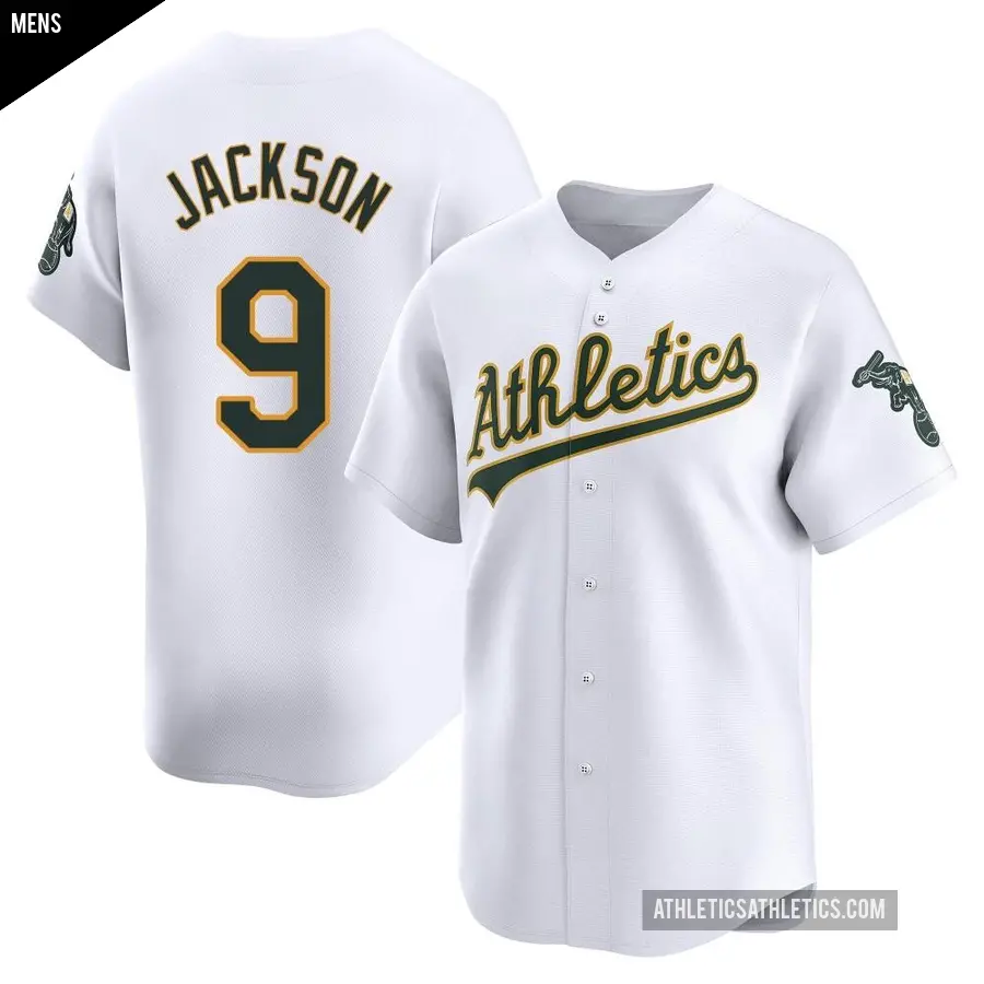 Men's Oakland Athletics ＃9 Reggie Jackson Limited White Home Jersey