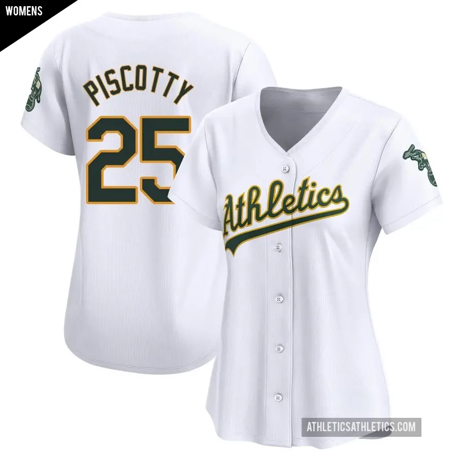 Women's Oakland Athletics ＃25 Stephen Piscotty Limited White Home Jersey