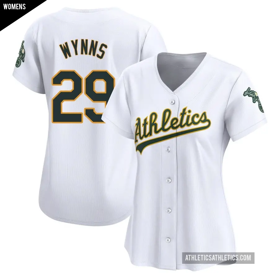 Women's Oakland Athletics ＃29 Austin Wynns Limited White Home Jersey