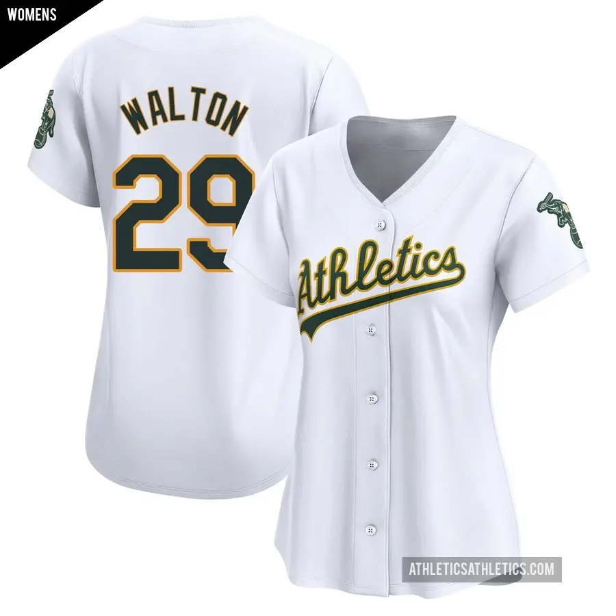 Women's Oakland Athletics ＃29 Donovan Walton Limited White Home Jersey