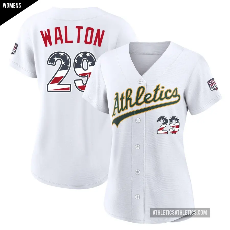 Women's Oakland Athletics ＃29 Donovan Walton Limited White USA 250 Fourth Of July Home Stadium Jersey