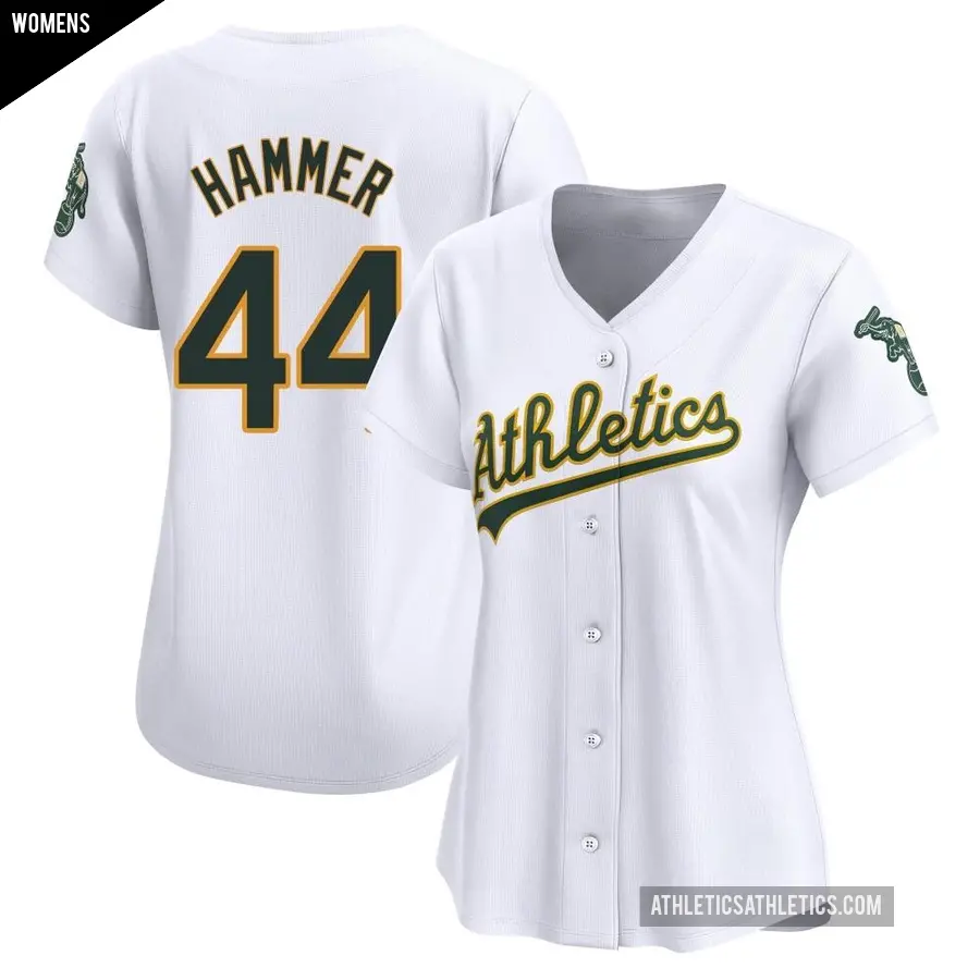 Women's Oakland Athletics ＃44 Mc Hammer Limited White Home Jersey