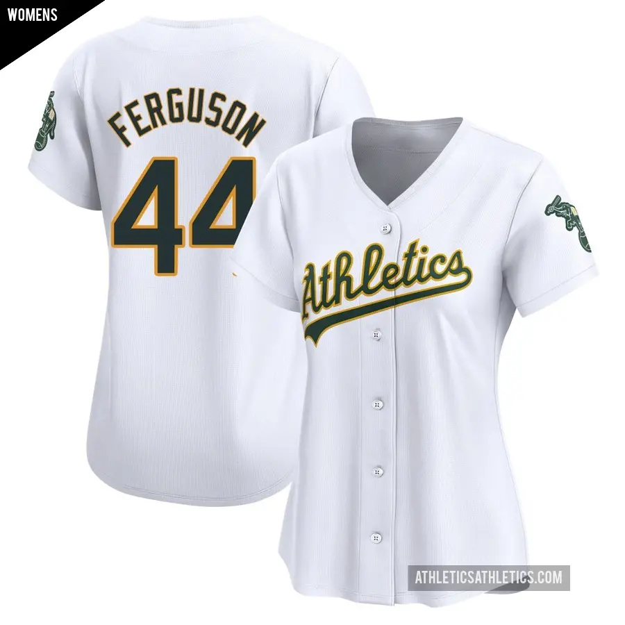 Women's Oakland Athletics ＃44 Tyler Ferguson Limited White Home Jersey