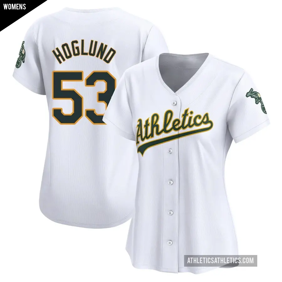 Women's Oakland Athletics ＃53 Gunnar Hoglund Limited White Home Jersey