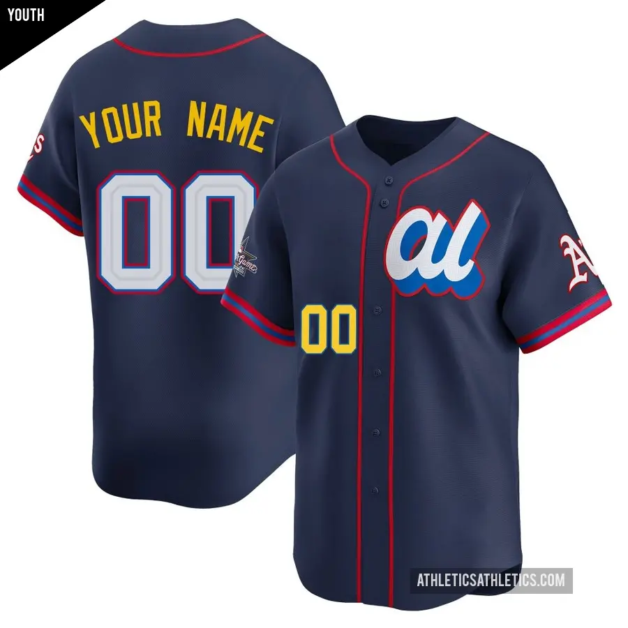 Youth Oakland Athletics ＃00 Custom Limited Navy American League 2025 All-Star Edition Jersey