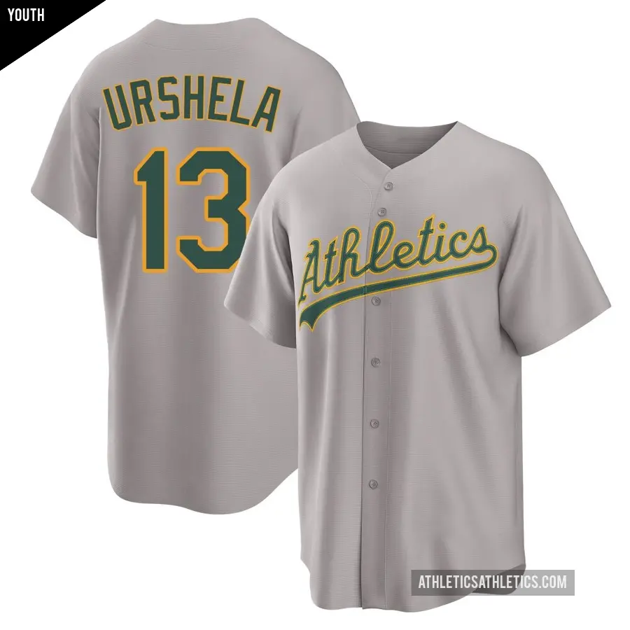 Youth Oakland Athletics ＃13 Gio Urshela Replica Gray Away 2.0 Jersey