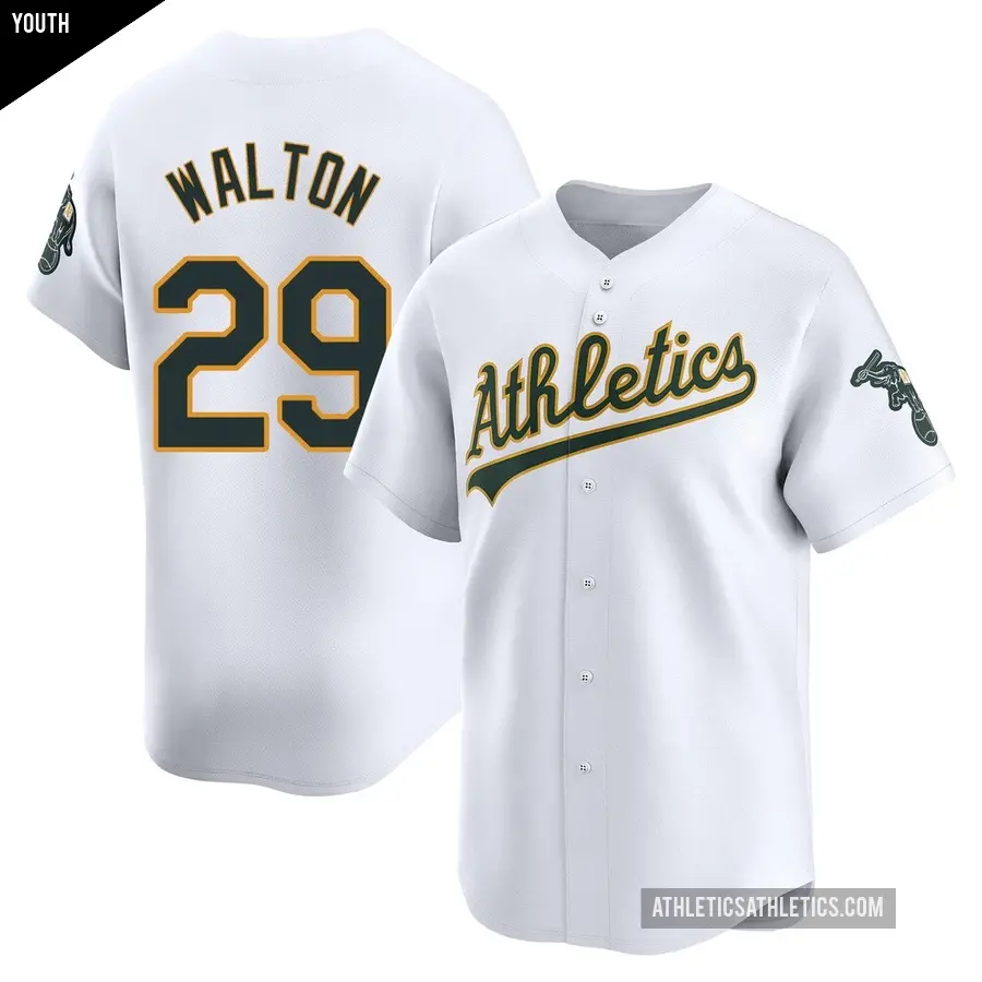 Youth Oakland Athletics ＃29 Donovan Walton Limited White Home Jersey