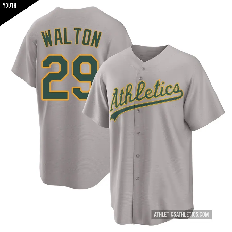 Youth Oakland Athletics ＃29 Donovan Walton Replica Gray Away 2.0 Jersey