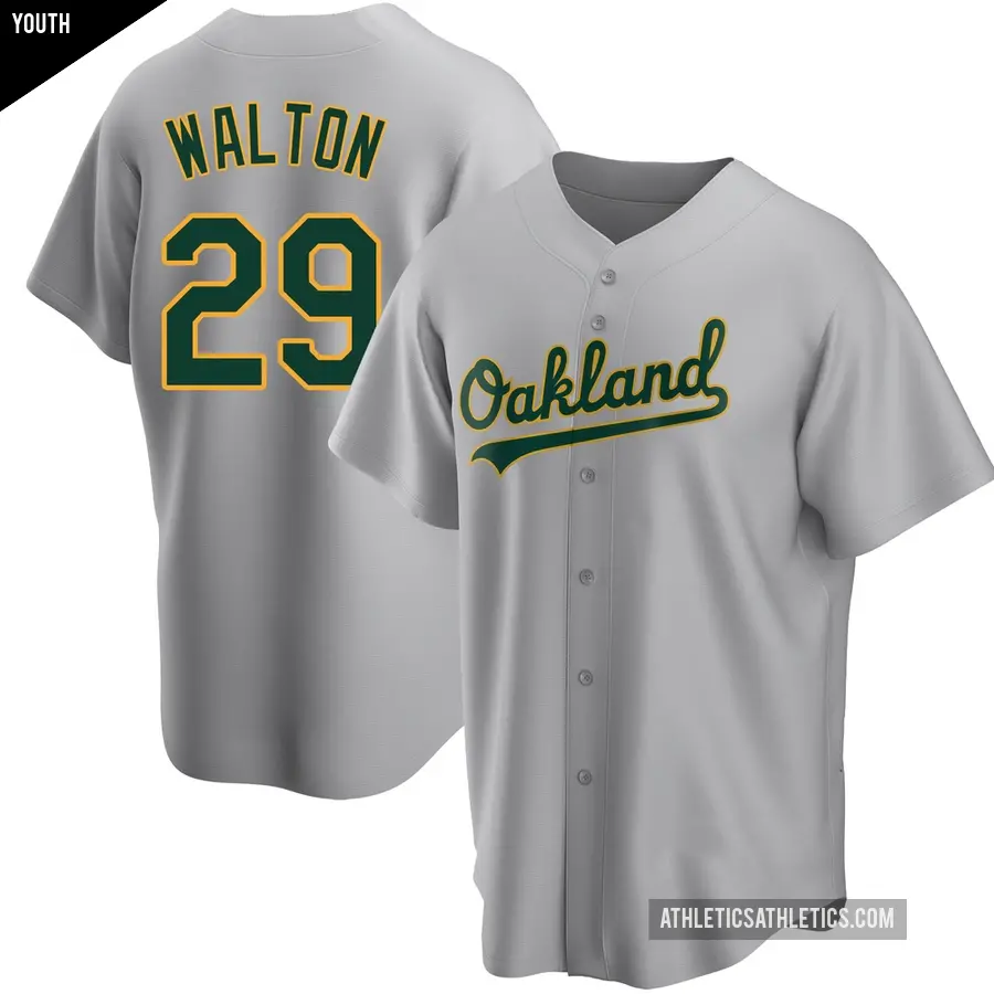 Youth Oakland Athletics ＃29 Donovan Walton Replica Gray Road Jersey