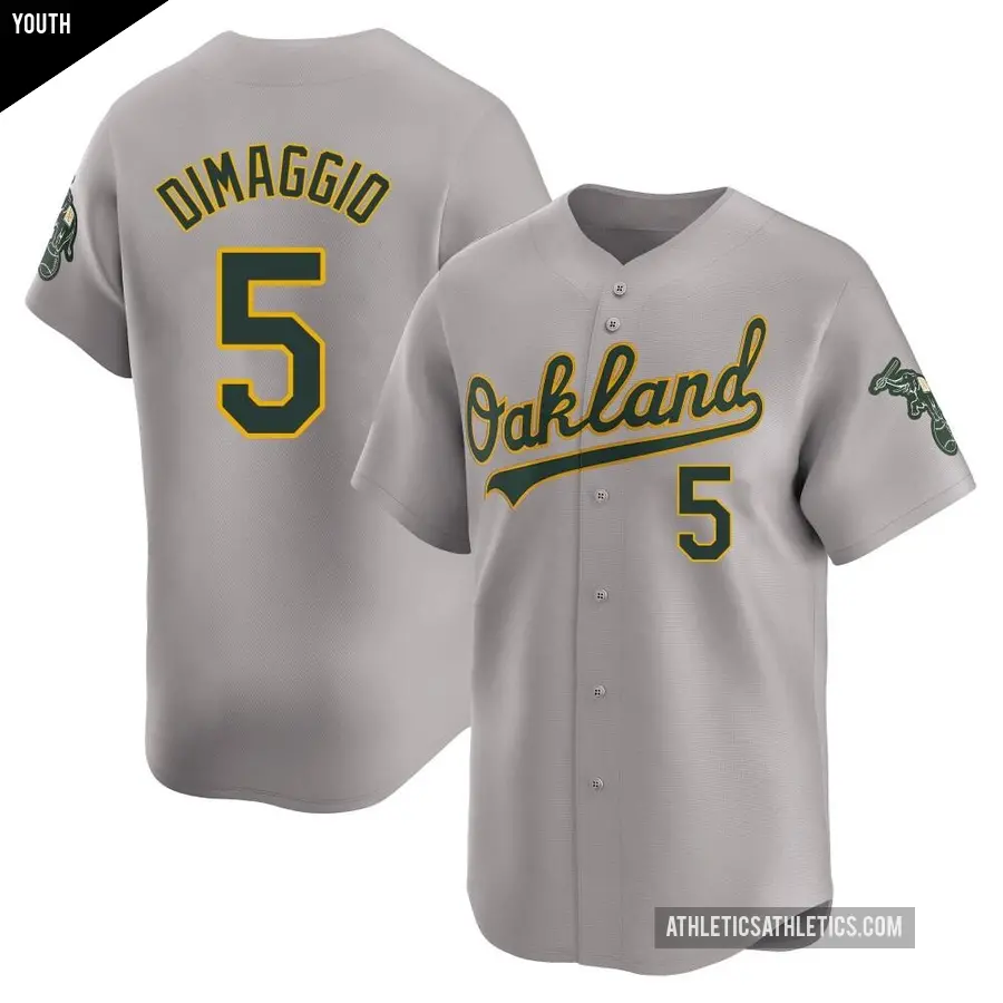 Youth Oakland Athletics ＃5 Joe Dimaggio Limited Gray Away Jersey